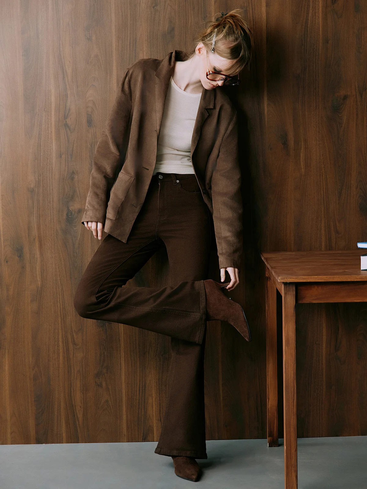 Джинсы Flare fit женские коричневые